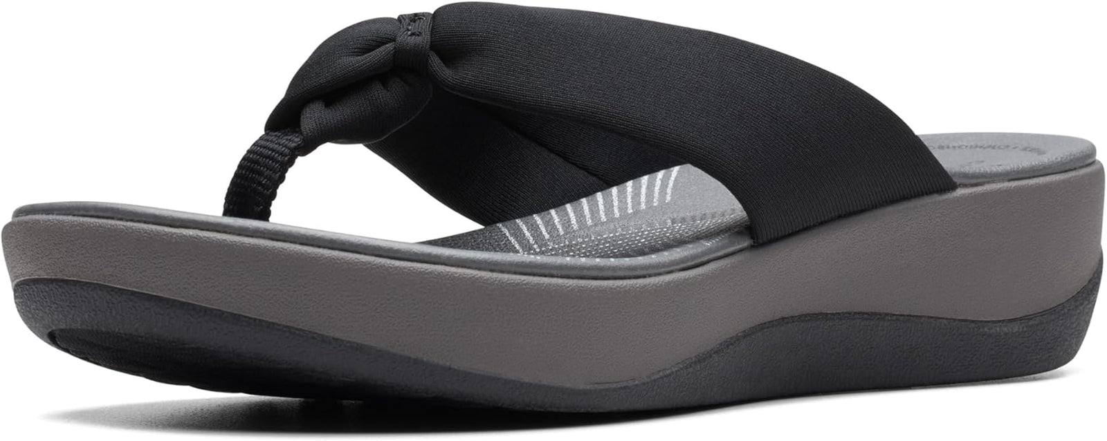 Clarks Women Slippers Black Grey Comfortable Casual Everyday Wear