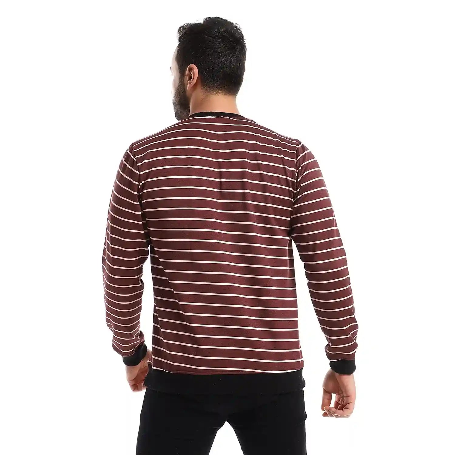 Andora stripped Long Sleeves Sweatshirt For Men ,Relaxed fit suitable for everyday wear.