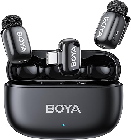 ميكروفون Boyamini لاسلكي للموبايل USB-C | 2 ميكروفون + عزل ضوضاء