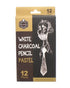 Keep Smiling TB-1070W_HS-13 Set Of 12 Pieces Of White Charcoal Pencils Suitable For classroom, Homes - Safqqa Egypt