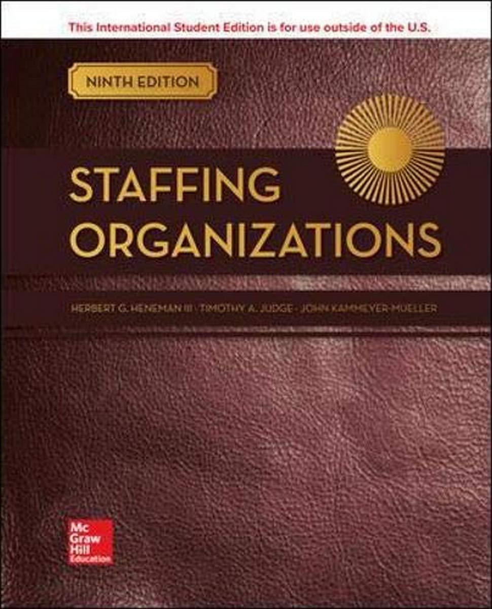 كتاب Staffing Organizations للمؤلف هنيمان هربرت هو دليل شامل لمبادئ وممارسات التوظيف داخل المنظمات. 