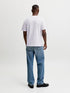 JACK & JONES Men O-Neck T-Shirt White Casual Comfortable Everyday Wear