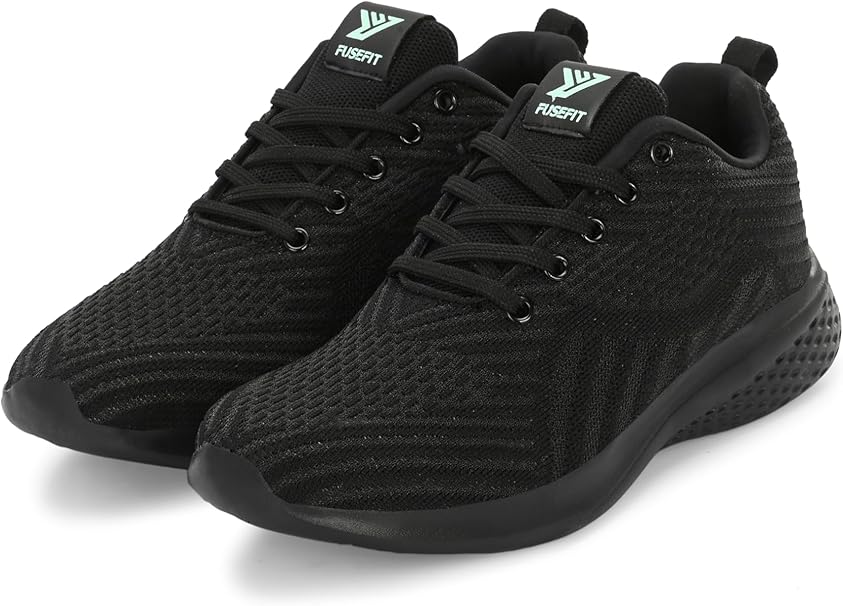 FUSEFIT Women Running Shoes Black Lightweight Performance Sneakers