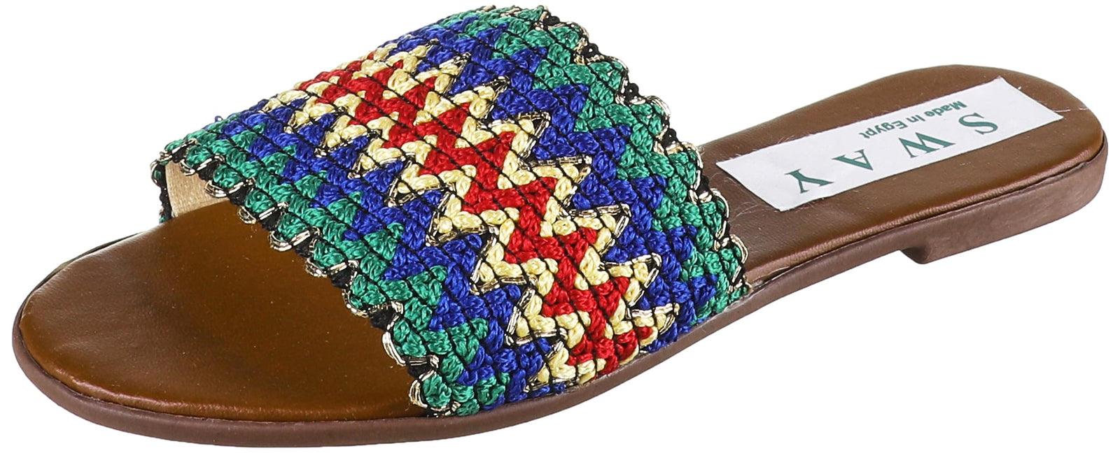 شبشب سواي للنساء. يتميز ببطانة داخلية ناعمة ونعل خارجي مانع للانزلاق يوفر ثباتًا وأمانًا أثناء الحركة في المنزل