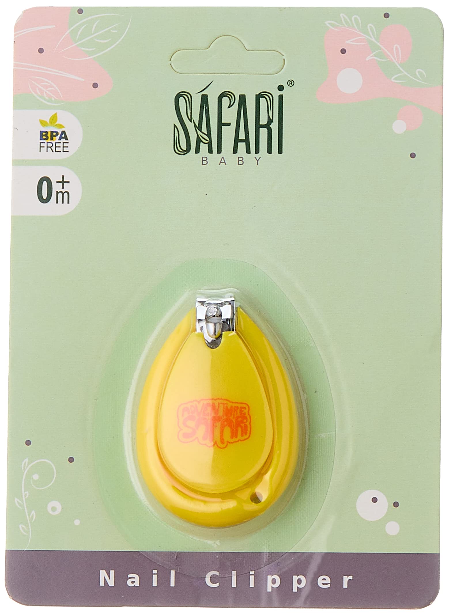 Safari Baby Round Shaped Nail Clipper - Yellow