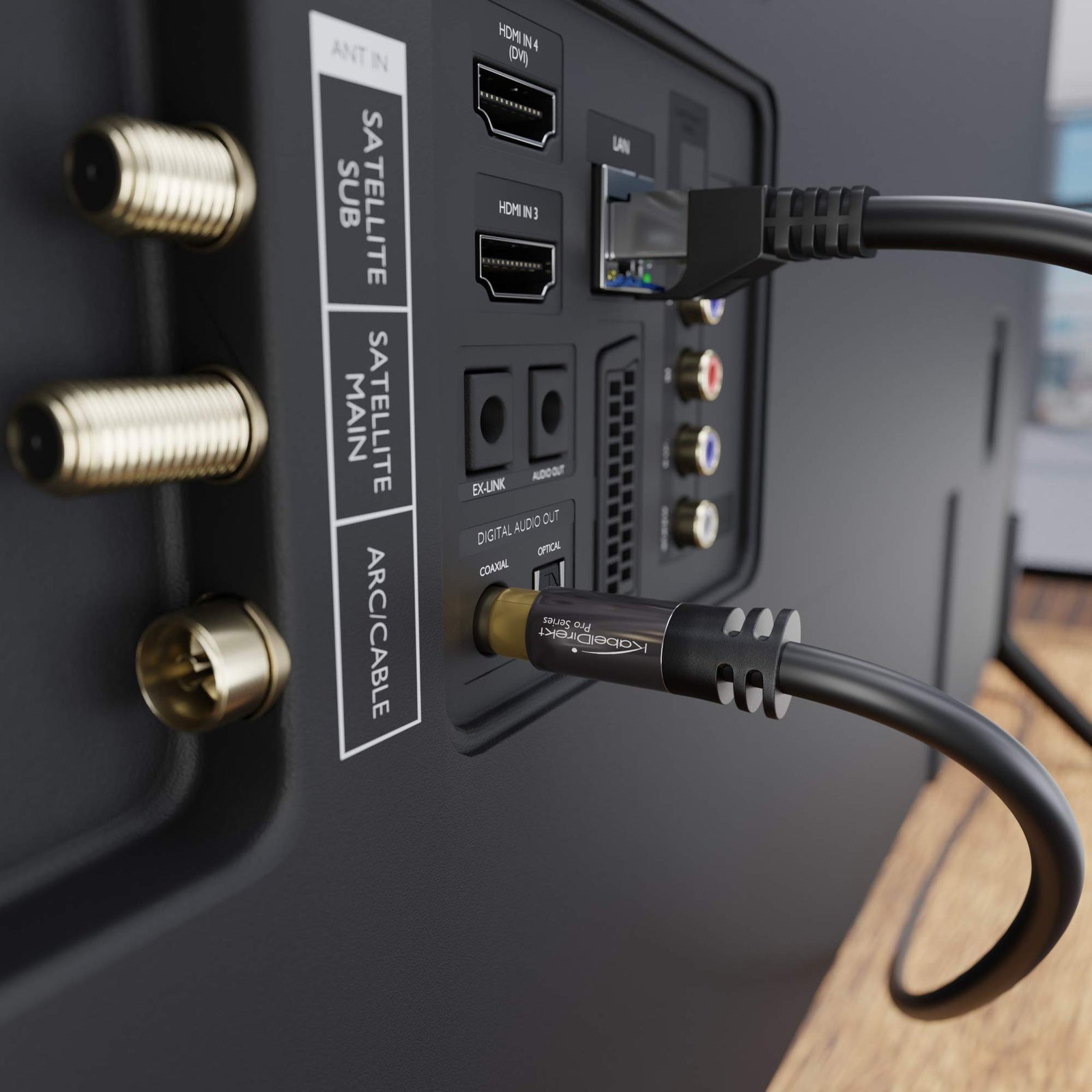 كابل توصيل مضخم الصوت KabelDirekt 341 بطول 1 متر RCA/فونو، 1 إلى RCA/فونو، صوت/رقمي/فيديو (مقابس محورية ذكر/ذكر، لمضخم الصوت/Hi-Fis، إشارات الصوت/الفيديو المركب، 75 أوم) أسود