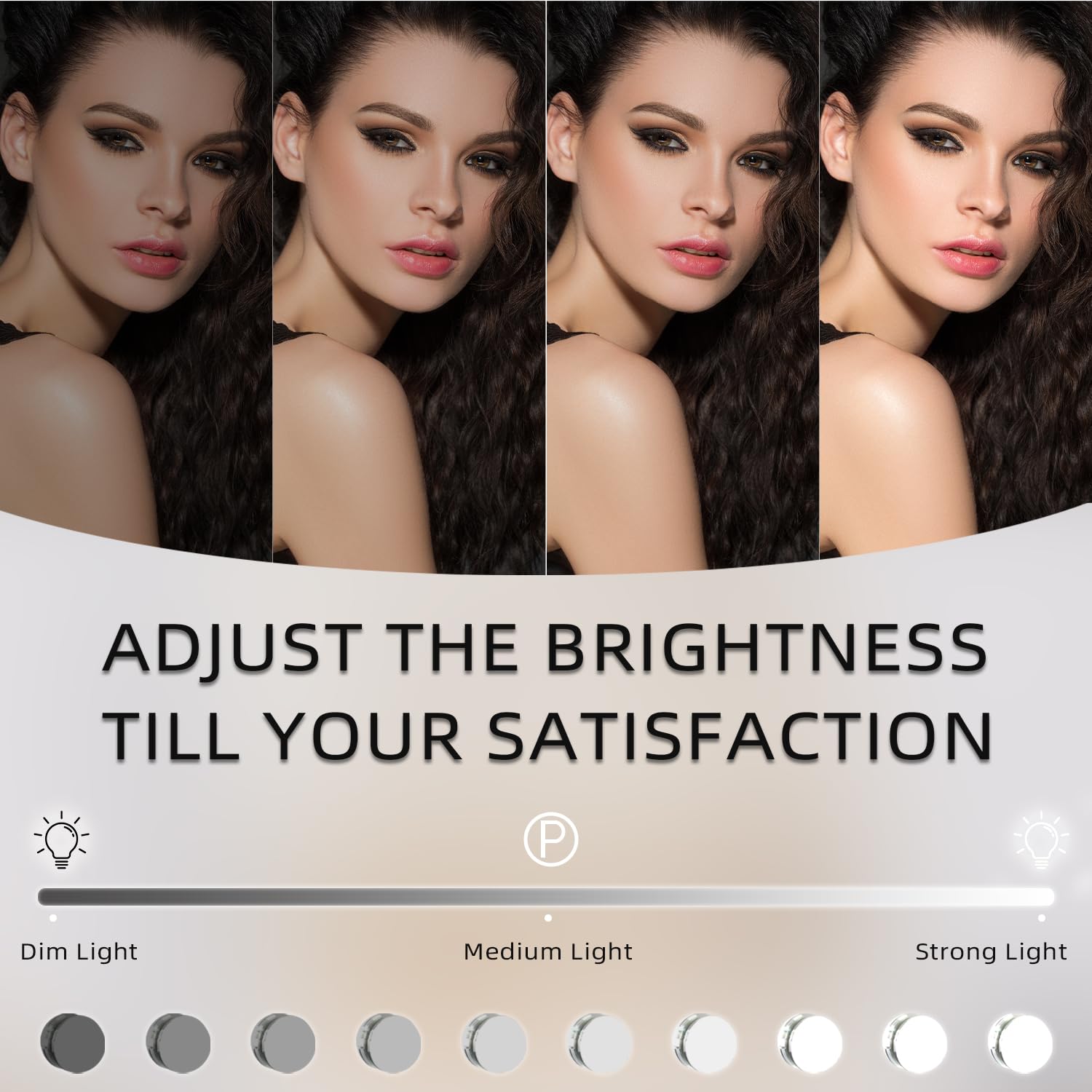 مرآة المكياج المضيئة فينشيلين تضيف لمسة من أناقة مرايا هوليوود إلى منزلك. تتميز بتحكم ذكي باللمس وثلاثة ألوان إضاءة قابلة للتعديل (دافئة، طبيعية، وباردة) لتمنحك الإضاءة المثالية للمكياج أو العناية بالبشرة.