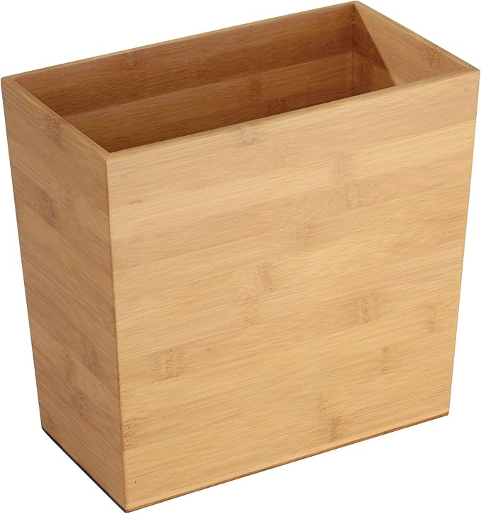 InterDesign Rectangular Waste Basket Slim rectangular design fits small spaces