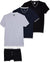 Hero Basic Men's Set of 3 Double V-Neck T-Shirts + Free Boxer Underwear (Pack of 4)