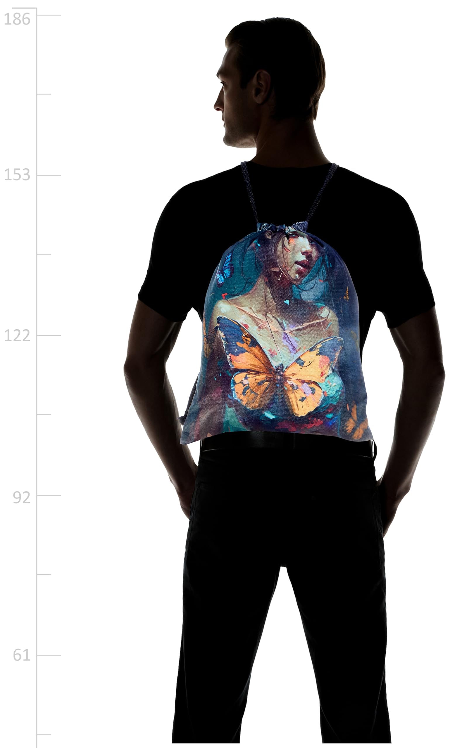 شنطة برباط سحب من تات، متعددة الالوان، مقاس L، رقم الموديل 651