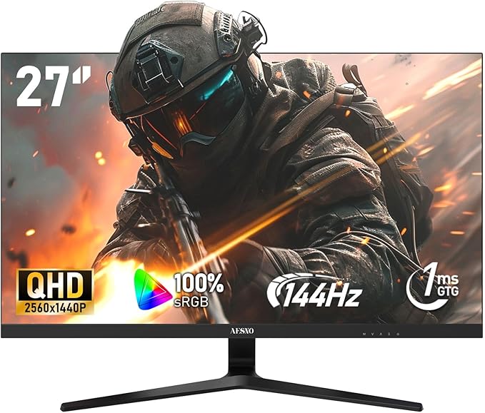AESNO 27 Inch Gaming Monitor 2K 144Hz QHD 1ms FreeSync 100% sRGB-Open Box – Safqqa Egypt