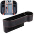 Car seat gap filler organizer between front seat car organizer and storage box, auto premium pu leather console with cup holder, car pocket for interior essentials (for passenger side)