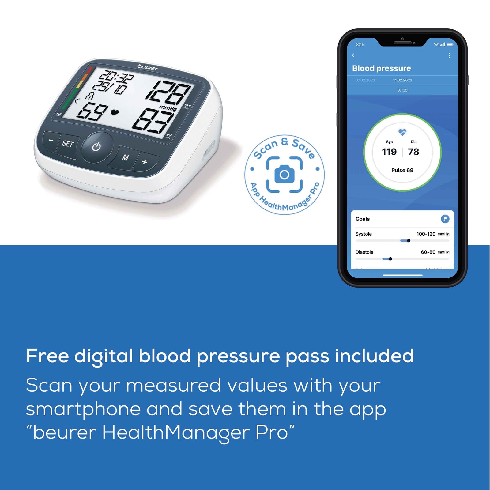 Beurer bm 40 upper arm blood pressure monitor with adaptor (on-pack) - Safqqa Egypt