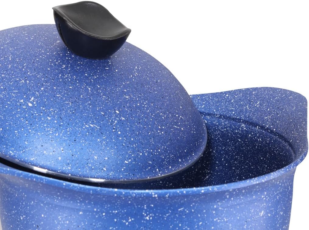 El Amal Elite Non-Stick Granite Pot 20cm Blue Dishwasher Safe PFOA Free – Safqqa Egypt