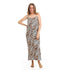 Kady Spaghetti Sleeves Zebra Long Dress For Women,Adjustable straps for a personalized and comfortable fit.
