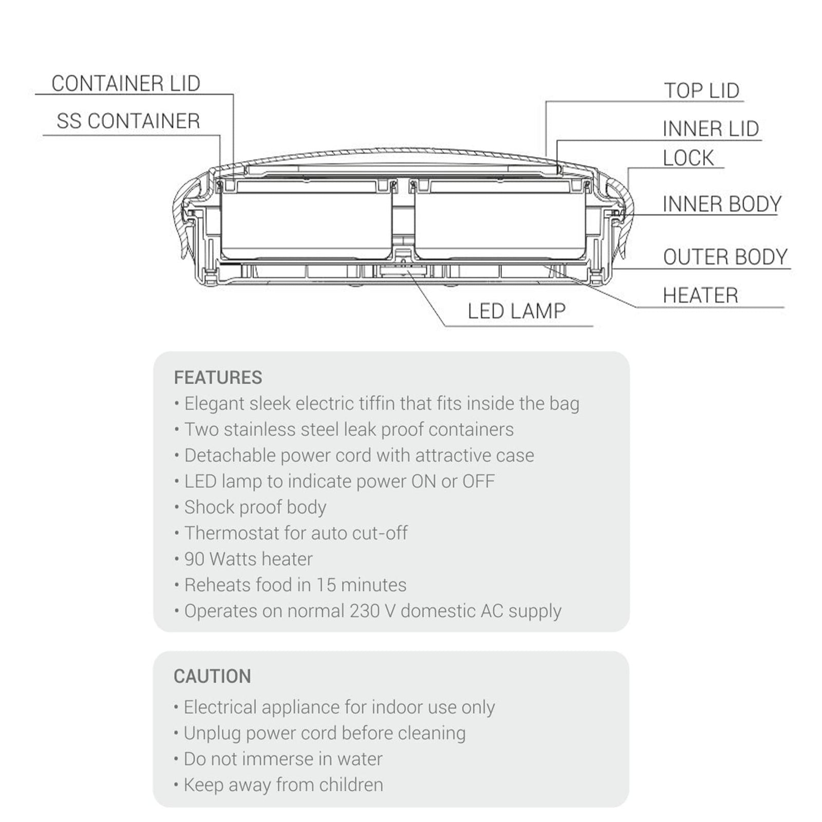ميلتون مجموعة علب طعام كهربائية سويفترون من الستانلس ستيل من يورولاين، 260 مل/262 ملم، عبوتين، قد يختلف اللون