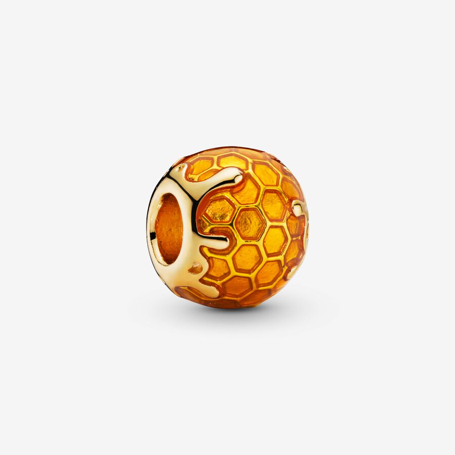 Pandora Shine Honeycomb Charm with Transparent Yellow Enamel