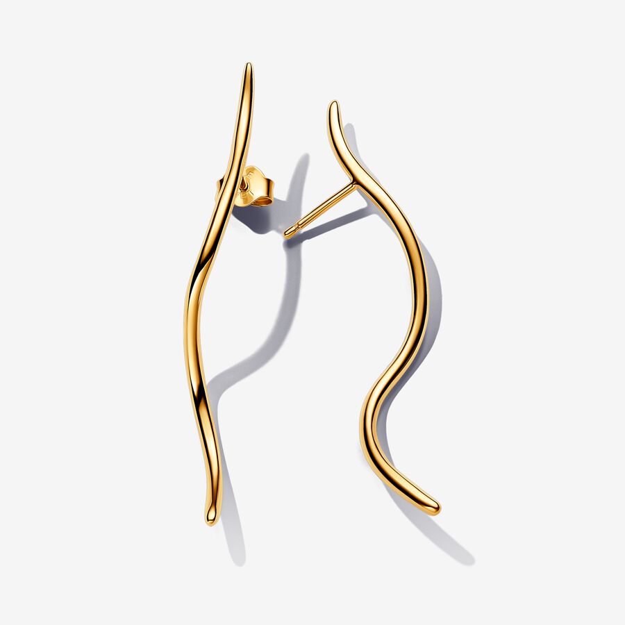 أقراط تثبيت مطلية بالذهب عيار 14