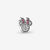 Disney Minnie silhouette silver petite element with clear and red cubic zirconia