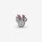 Disney Minnie silhouette silver petite element with clear and red cubic zirconia