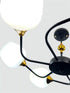 Modern 6-Arm Glass Ceiling Chandelier – Black & Gold - Safqqa Egypt