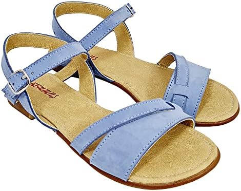 Summer Slingback Velcro Closure Flat Sandals for Girls - Safqqa Egypt