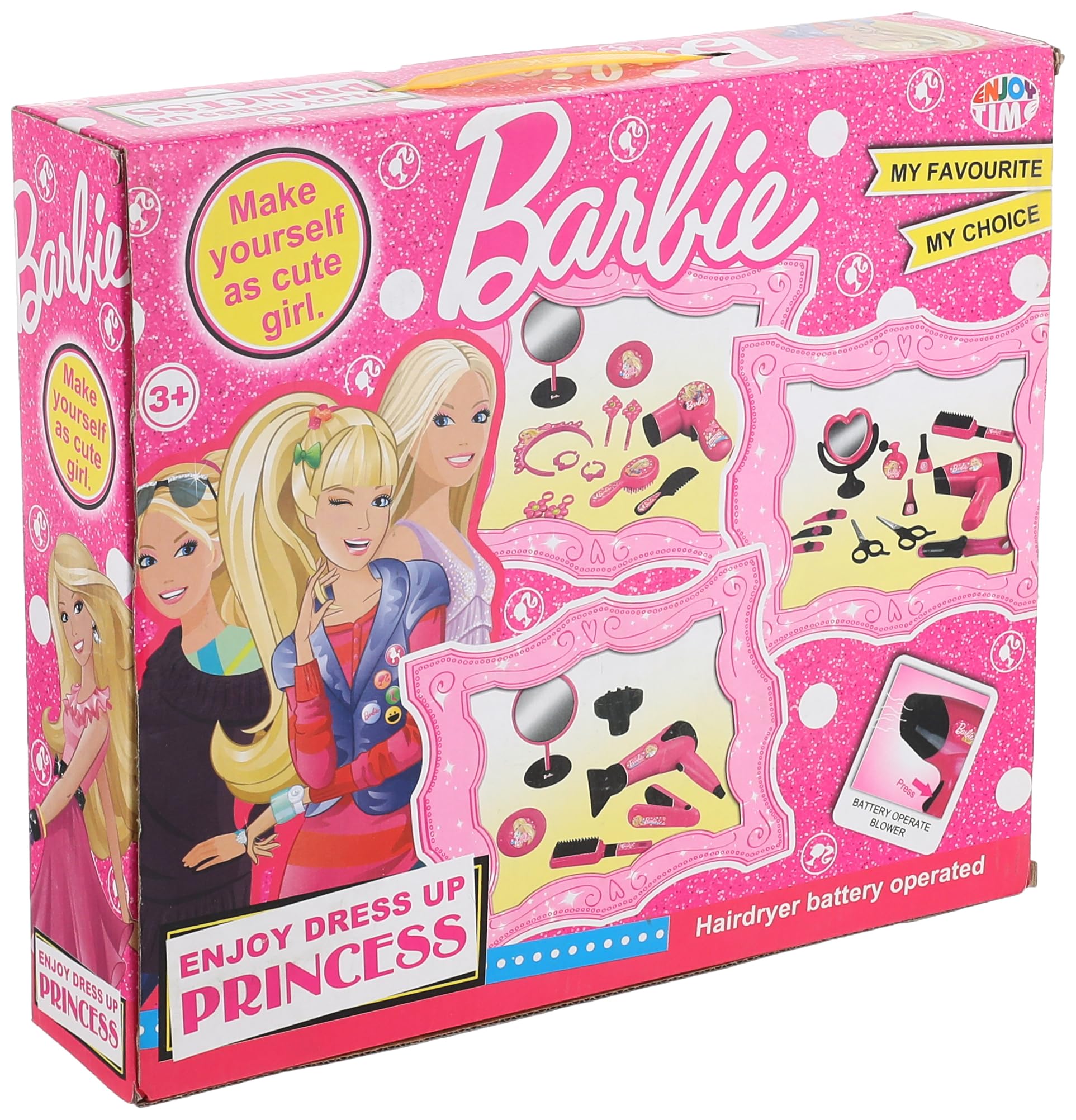 دمية باربي التجميل من Generic مع مجفف شعر — مثالية لأعياد الميلاد أو المناسبات الخاصة لجعل وقت اللعب أكثر تفاعلاً وتشويقًا.