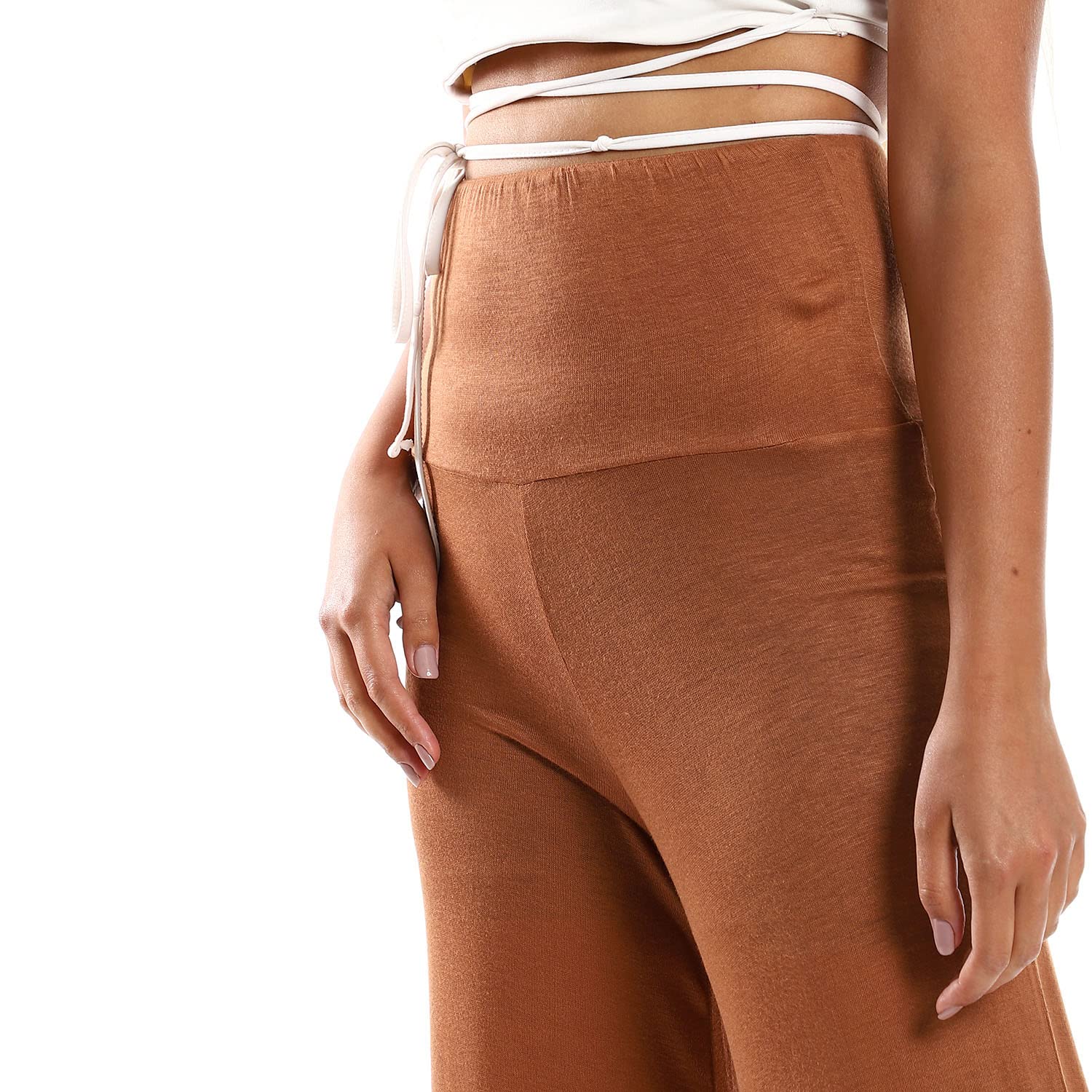 JAMILA Women Solid Pattern Flare Fit Pants - Safqqa Egypt