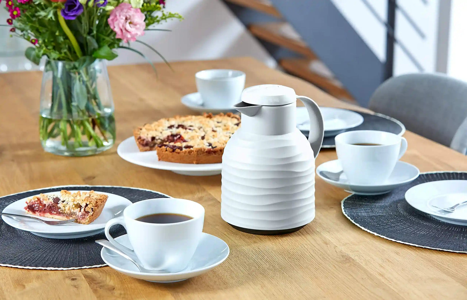 Emsa Samba Wave N40115 Insulated Jug – 1.0 L, Quick-Press, Leak-Proof