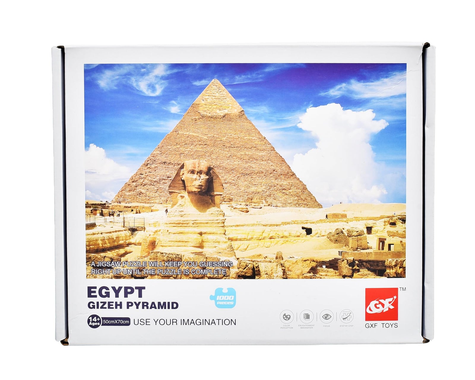 مجموعة بازل ورقية لتطوير التنسيق بين اليد والعين مع تصميم هرم الجيزة للجنسين من 1000 قطعة مقاس 70 × 50 سم - متعددة الألوان