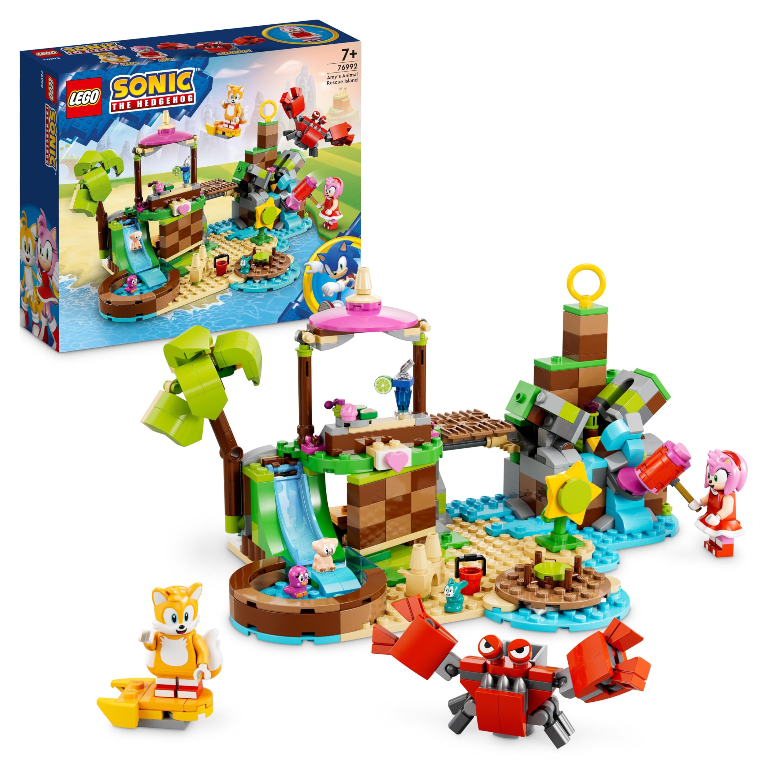 LEGO 76992 Sonic the Hedgehog Amy’s Animal Rescue Island Playset – Building Toy with 6 Characters (Ages 7+)
