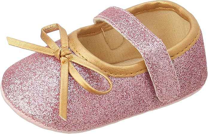 Mix & Max Girls' Two-Tone Metallic Bow-Detail Mary Jane Shoes