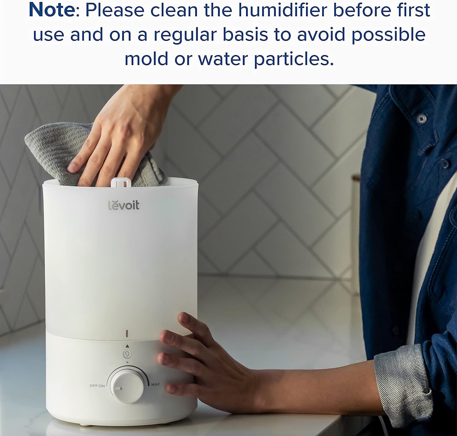LEVOIT Cool Mist Humidifier 3L White with Night Light – Safqqa Egypt