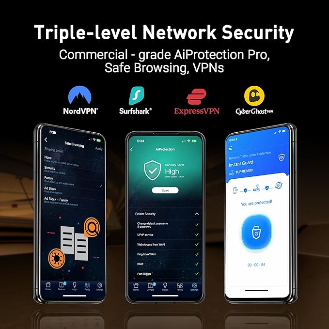 راوتر ألعاب من ماركة أسوس واي فاي الجيل السابع ثنائي النطاق مع منفذ بسرعة 2.5 جيجابت – Safqqa Egypt