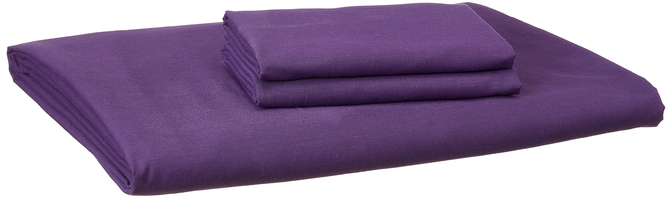 NICE HOME Fitting Bed Sheet Set - 2 Pillow Cases and 1 Bed Sheet - Size 200x200cm Dark Purple