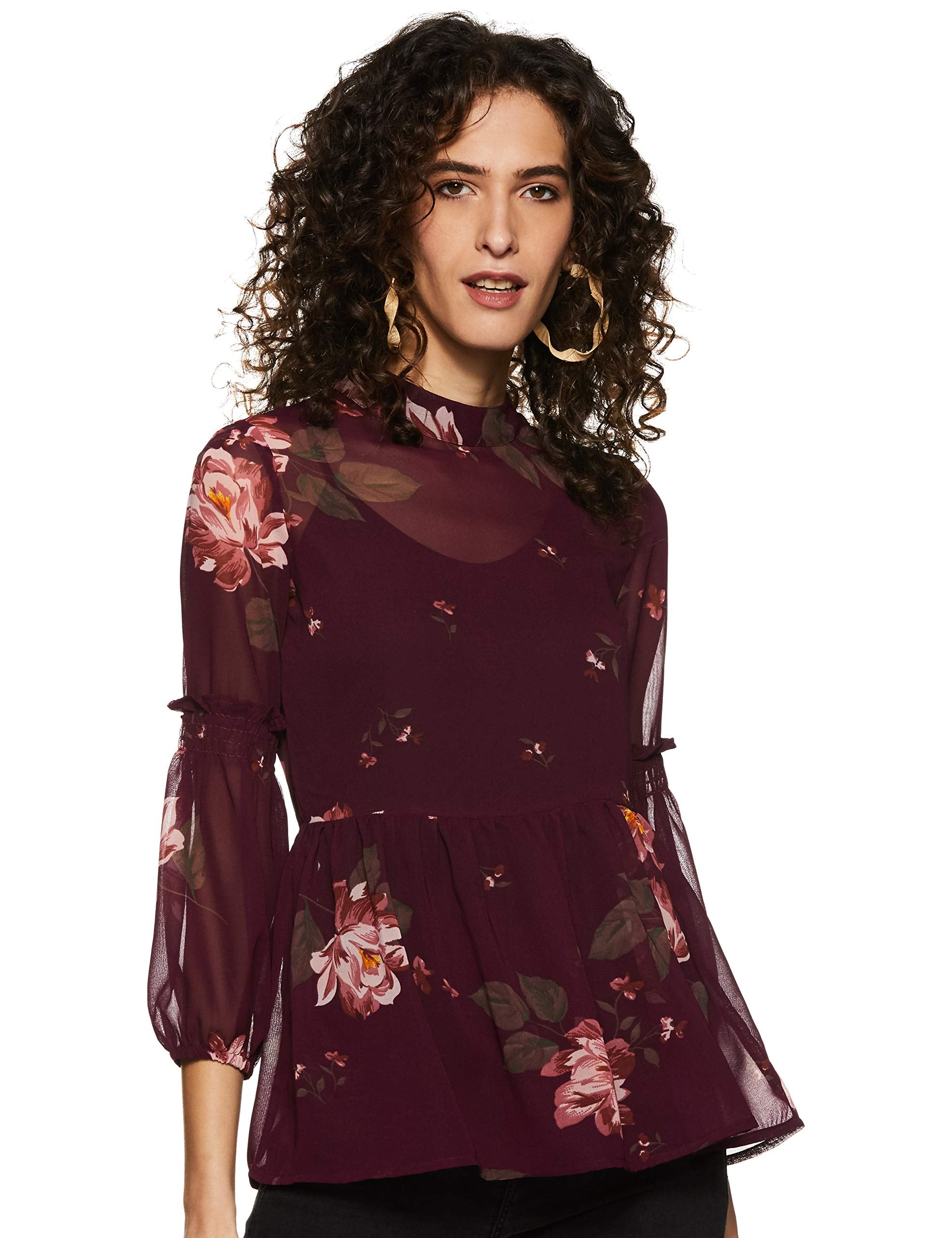 Styleville.in Women Floral Regular Fit Blouse - Safqqa