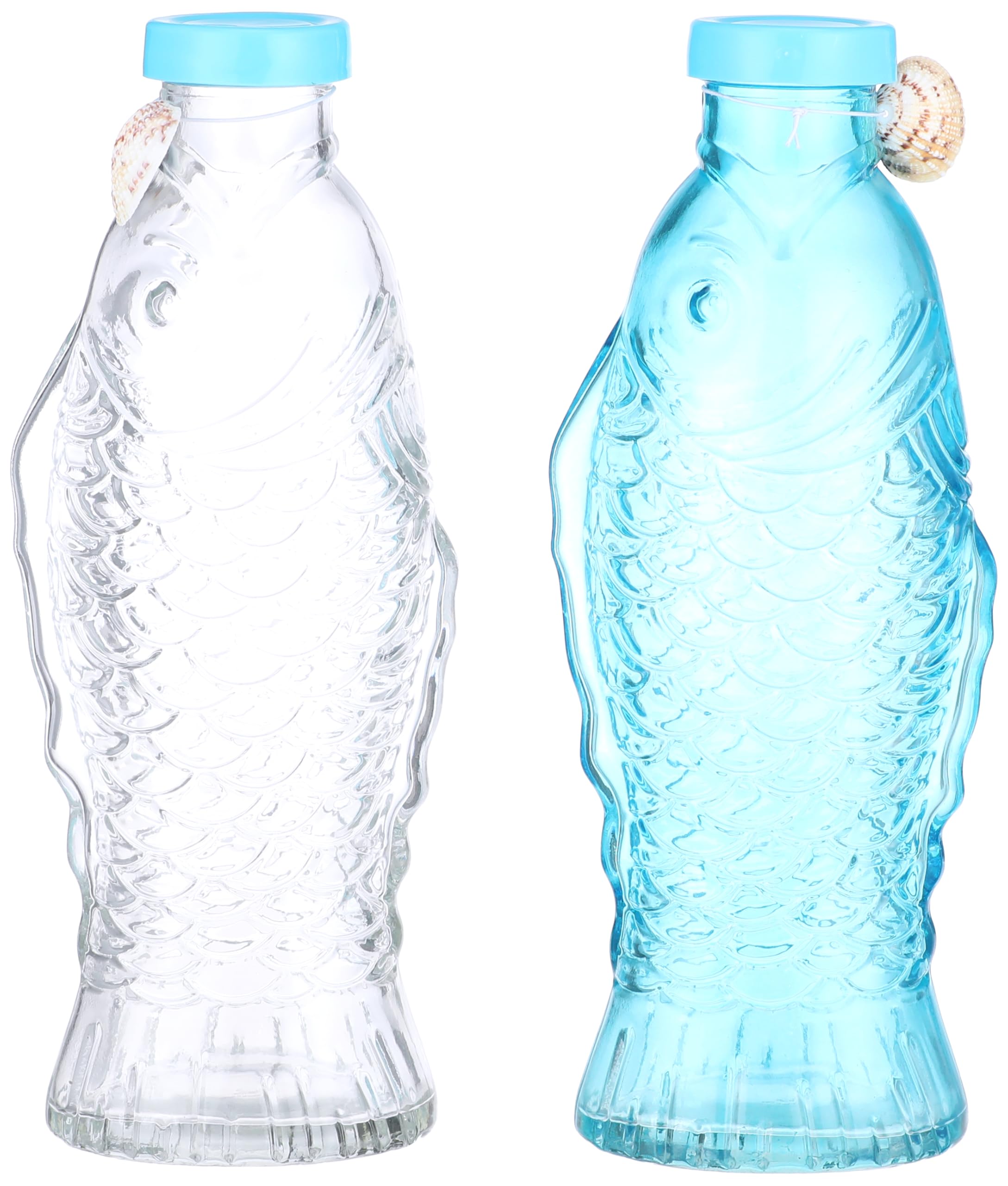 زجاجات بشكل سمكة من نيوفلام – طقم من قطعتين تجمع بين التصميم الإبداعي والعملية في الاستخدام اليومي. تتميز بشكل سمكة جذاب، مما يجعلها مثالية لتخزين وتقديم السوائل مثل الزيت أو الخل