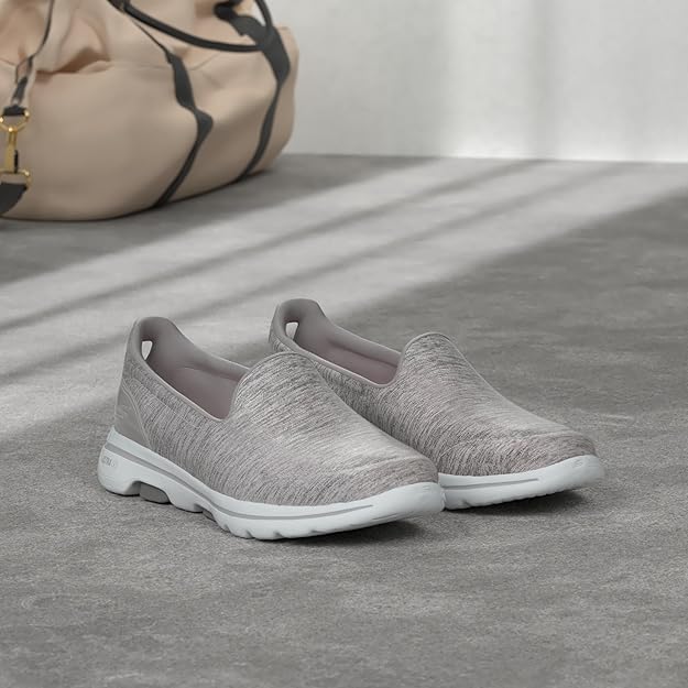 Skechers Women Shoes Grey Lightweight Comfortable Everyday Wear