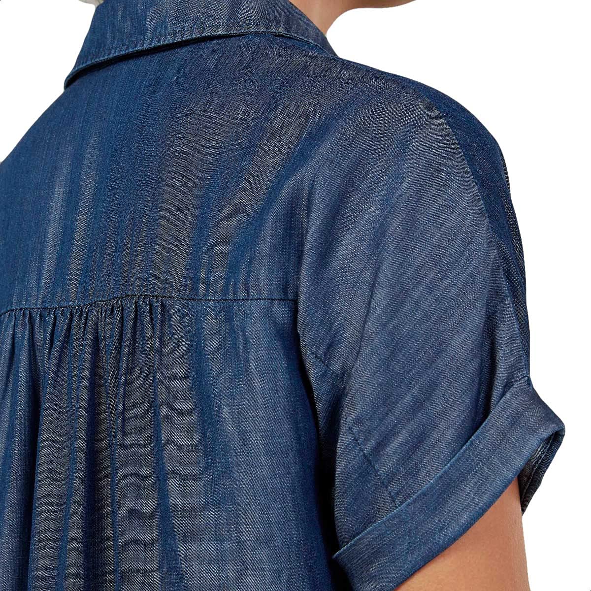 Splash Chest-Pocket Short Sleeves Shirt For Women,Relaxed fit suitable for casual and everyday wear.