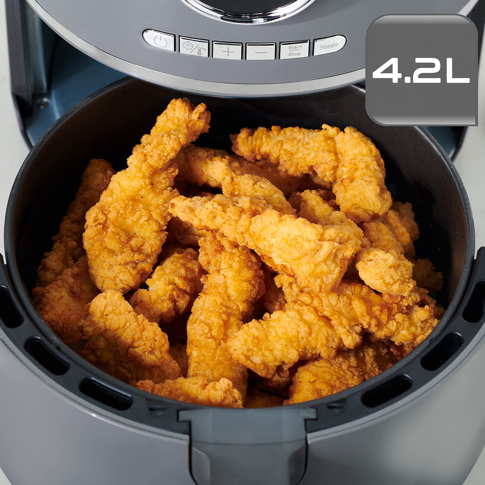 Tefal Ultra Fry Digital Air Fryer, 4.2 Liters, 8 Programs, Charcoal Grey - EY111B15