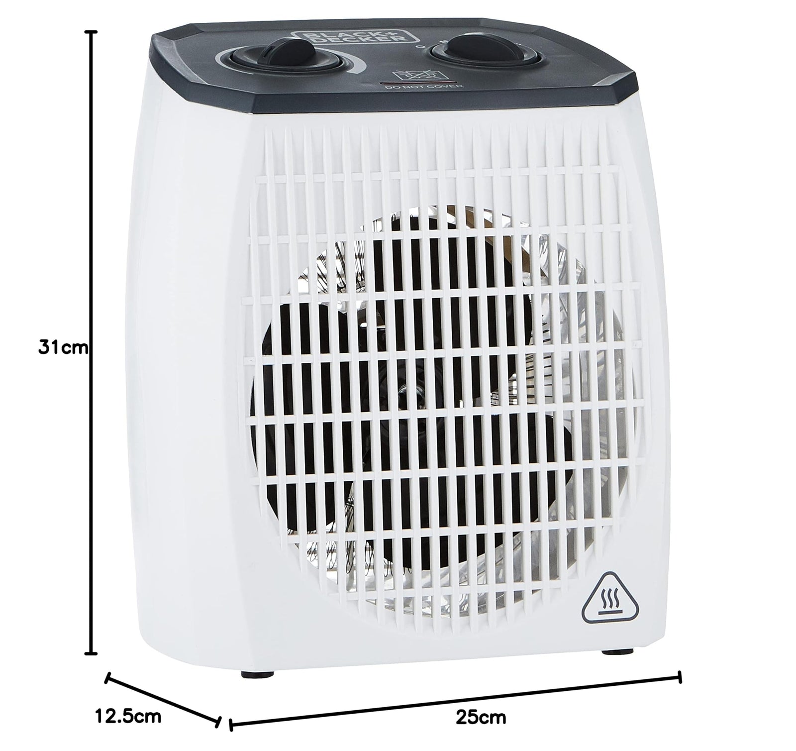 Black & Decker 2000W Vertical Fan Heater, White, 1.44 kg, HX310