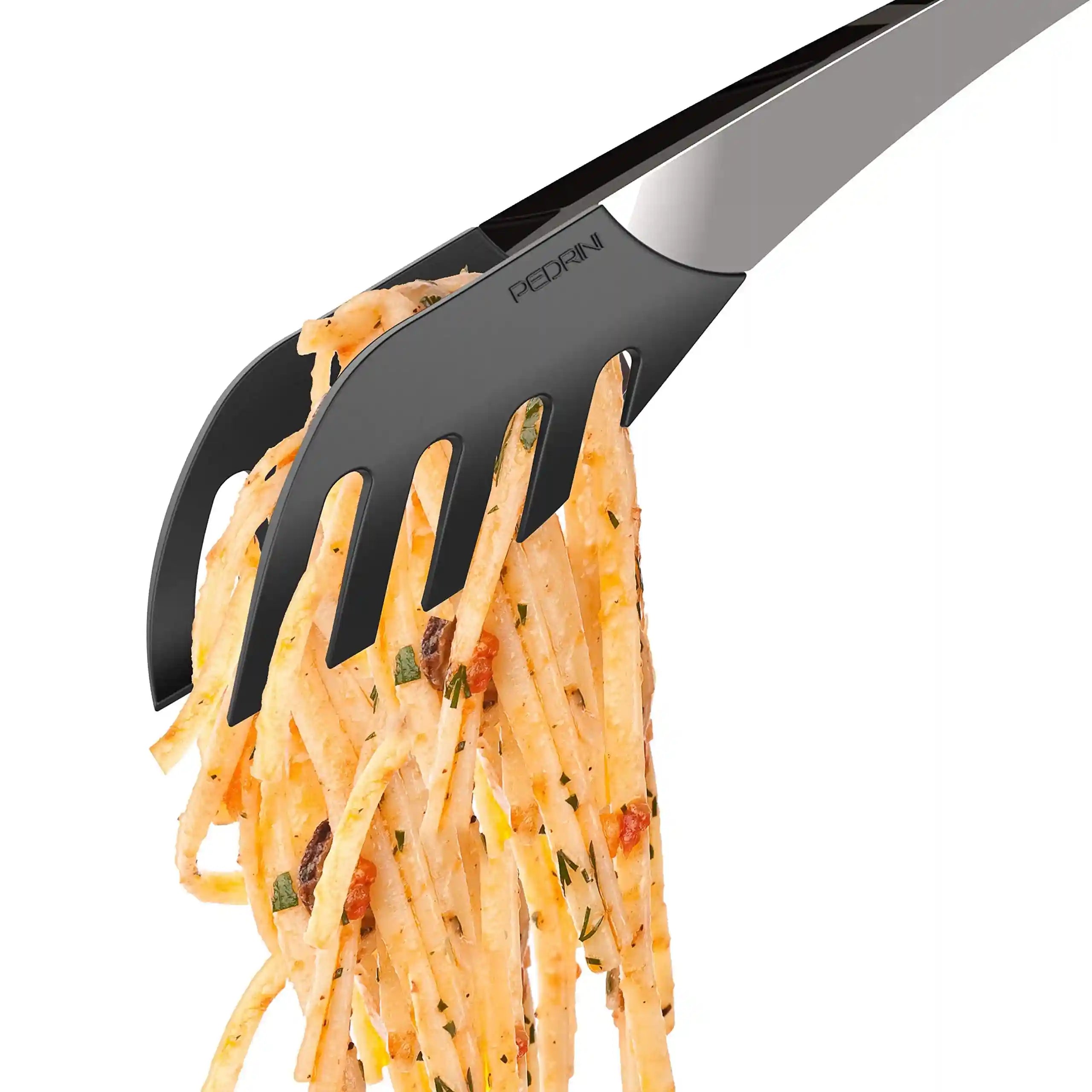 PEDRINI Gadget Spaghetti Tongs, Metal, Black - Safqqa Egypt