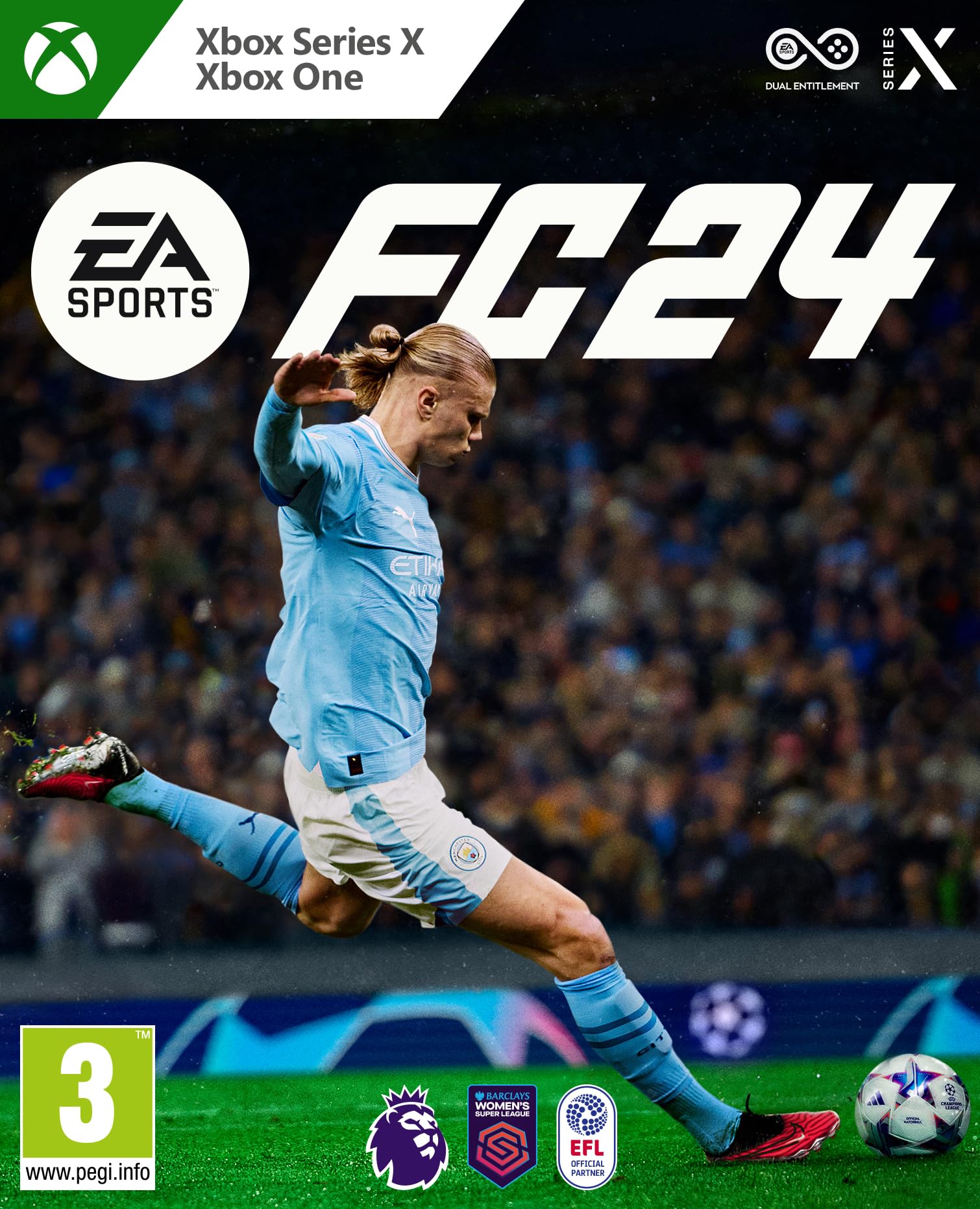 لعبة كرة القدم SPORTS FC 24 من إلكترونيك آرتس لجهاز إكس بوكس سيريس X تقدم تجربة واقعية لكرة القدم على جهازك. تحتوي على الفرق واللاعبين والدوريات المحدثة