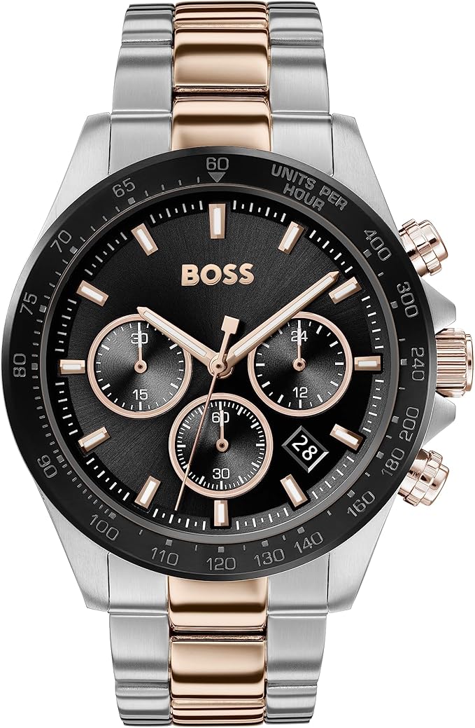 Hugo Boss Mens Quartz Wrist Watch, Chronograph and Stainless Steel- 1513757