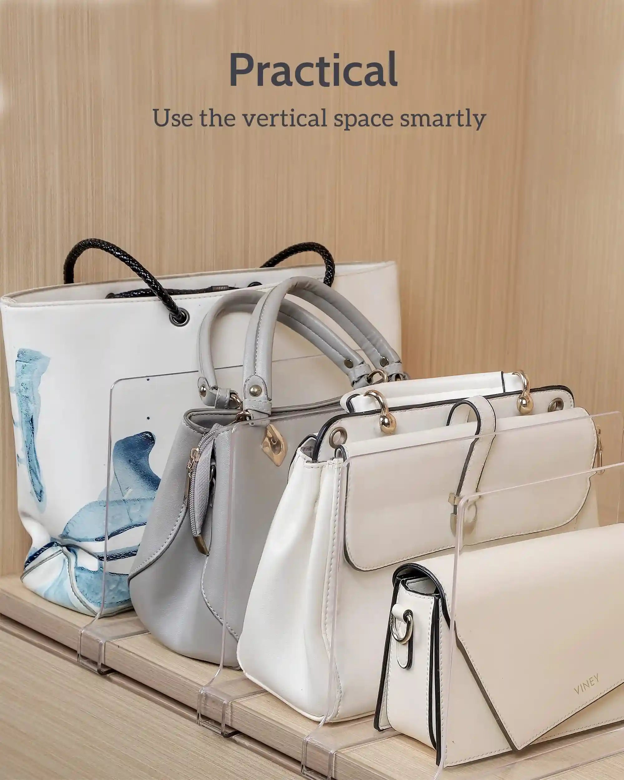 فواصل رفوف شفافة من الأكريليك – طقم من 12 قطعة لتنظيم الخزائن والرفوف