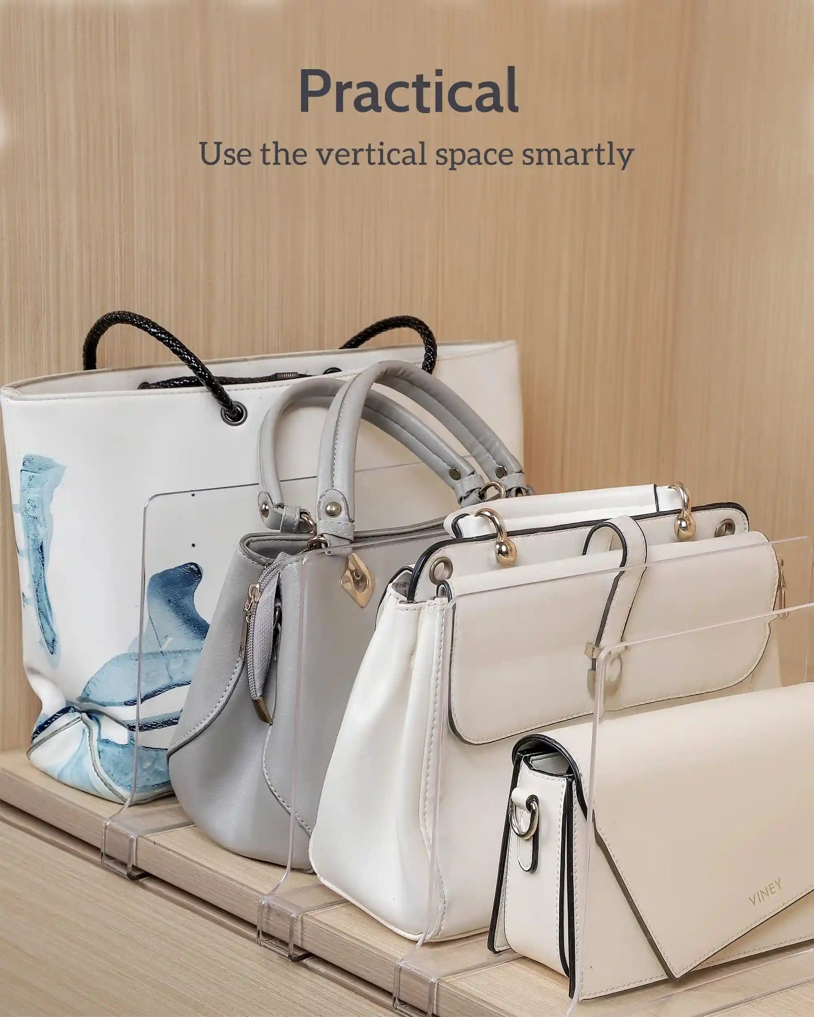 فواصل رفوف شفافة من الأكريليك – طقم من 12 قطعة لتنظيم الخزائن والرفوف