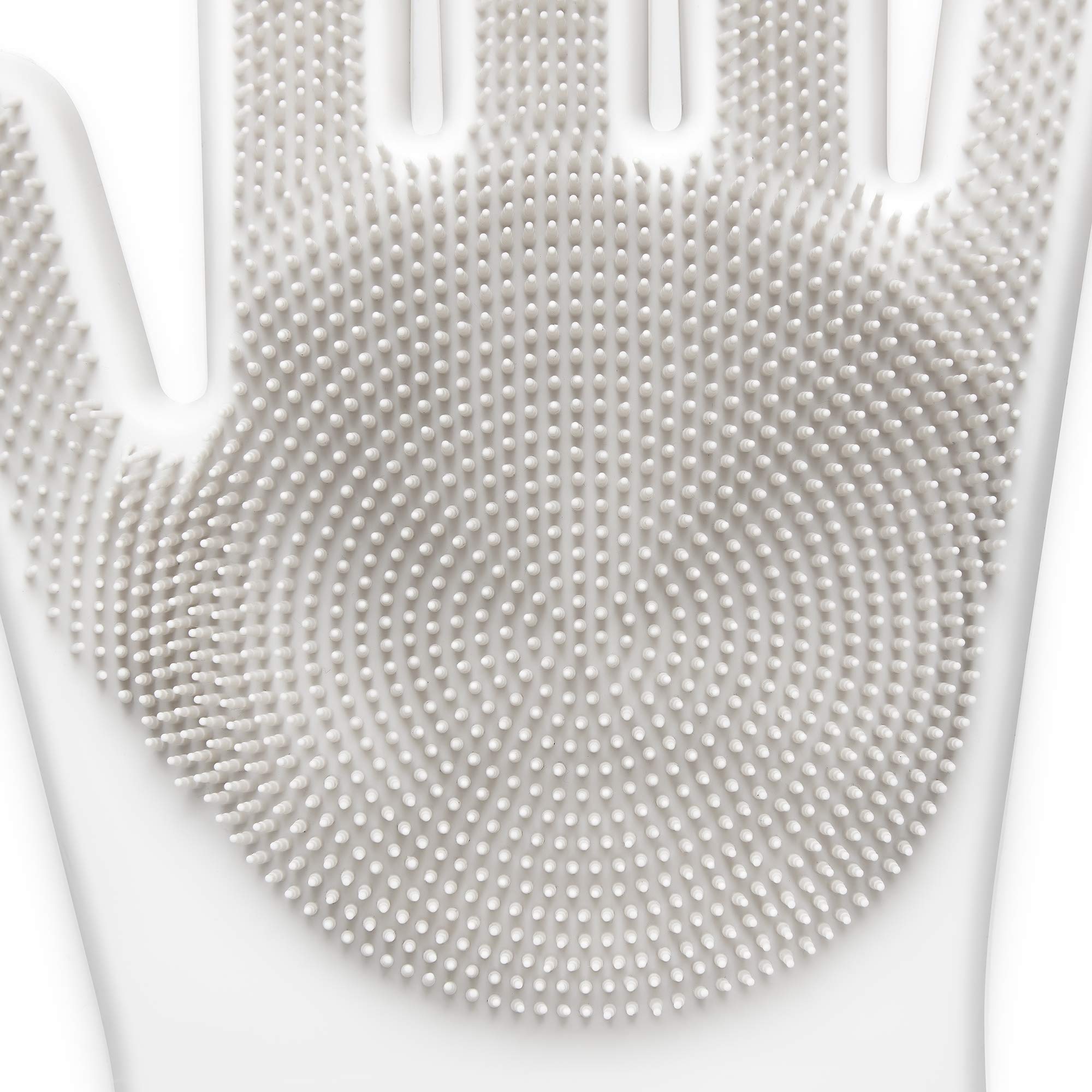 Mery Silicone Cleaning Gloves 2-Pack – Multi-Purpose Reusable Scrubbing Gloves (Light Grey)