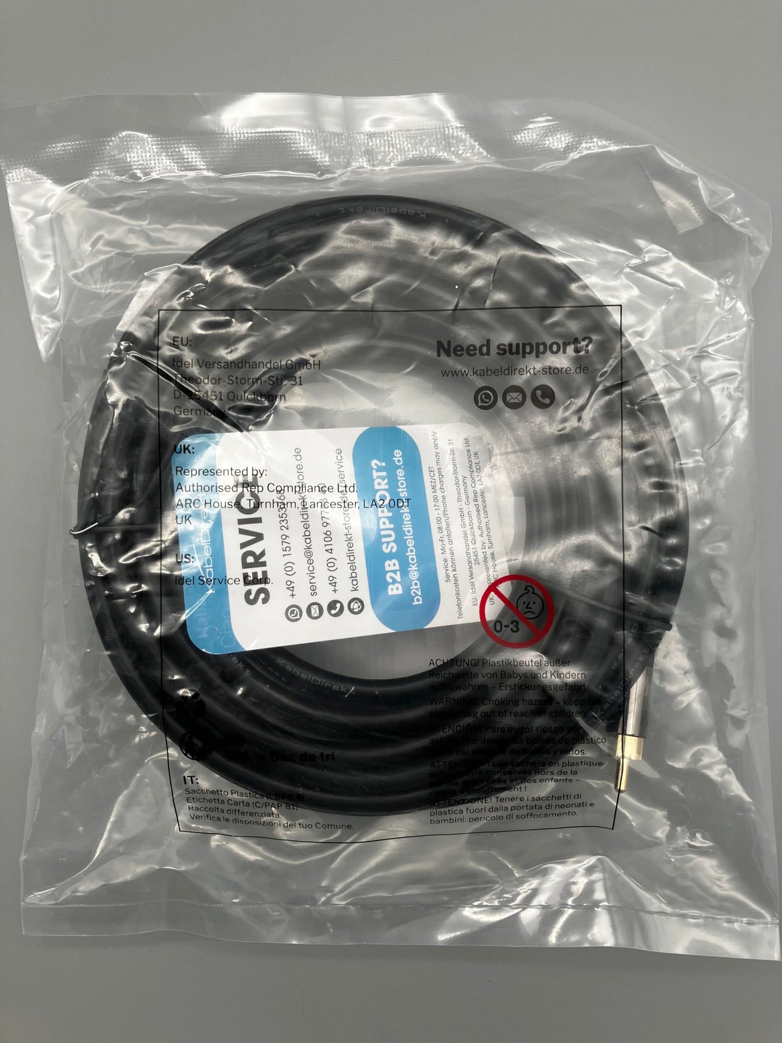 KabelDirekt 477 7.5m RCA/phono extension lead cable, audio/digital/video (coax male to female, for subs/amps/Hi-Fis, analogue/digital audio or composite video, 75 ohm) black
