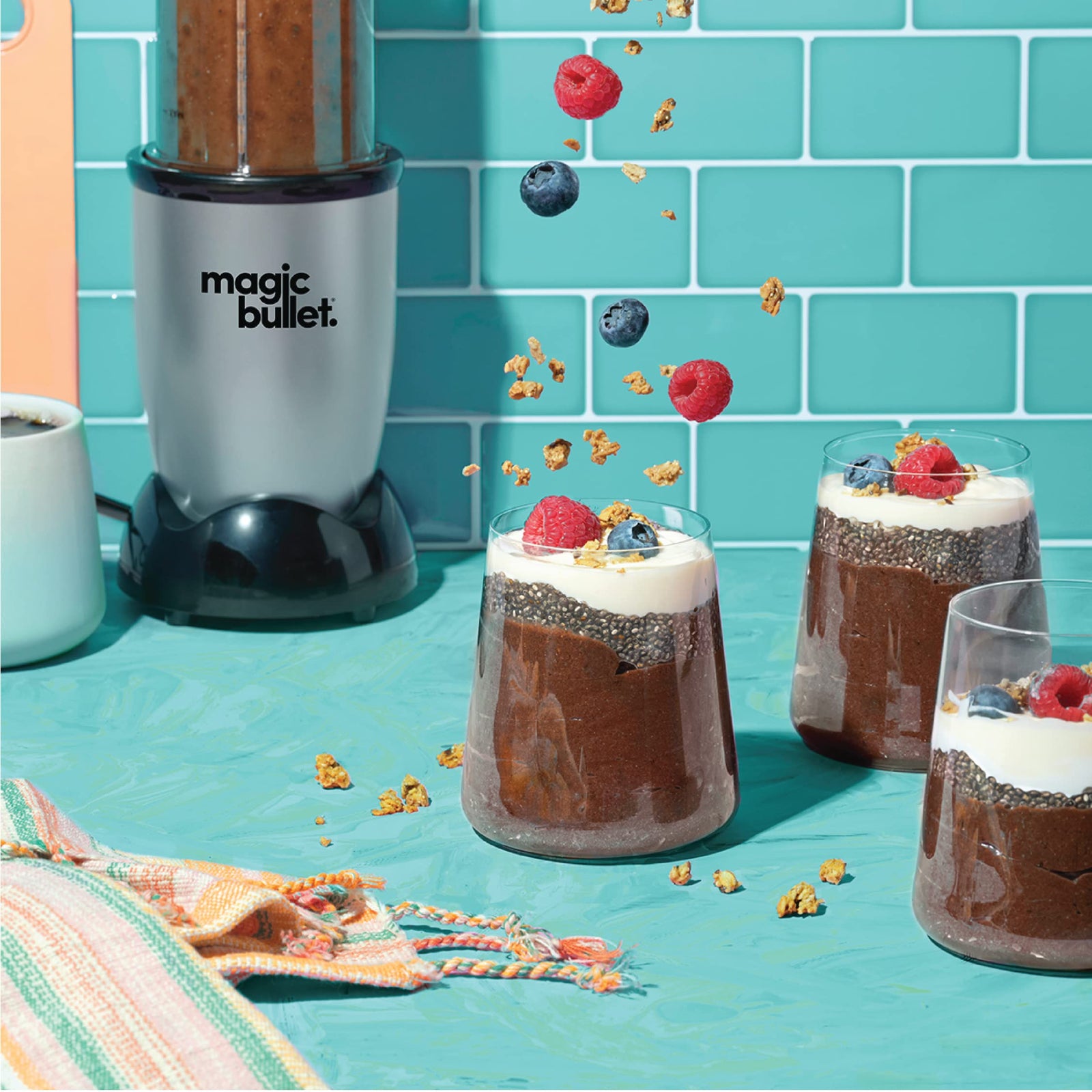 Magic Bullet, 4 Piece Accessories, Multi-Function High-Speed Blender, Silver, MB4-0612