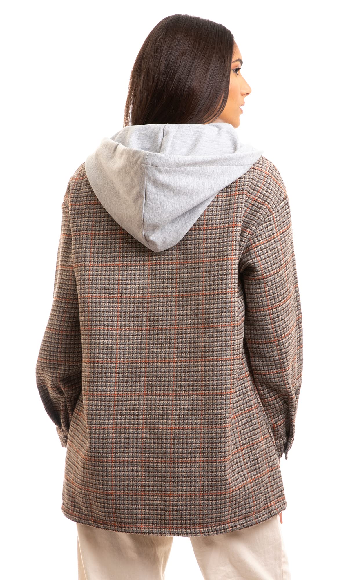 Ravin womens  Adjustable Hooded Neck Plaids Winter Shirt